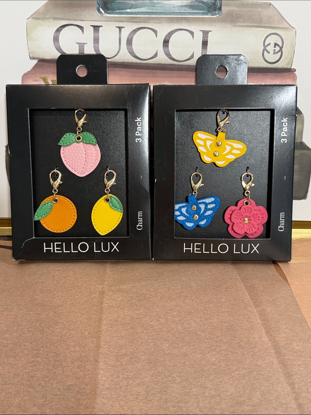 Hello Lux Colorful Fruit & Floral Charm Set - 2 boxes of 3 Pack